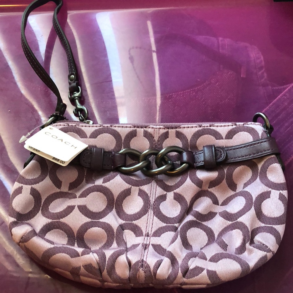 Authentic Large Purple Coach Wristlet